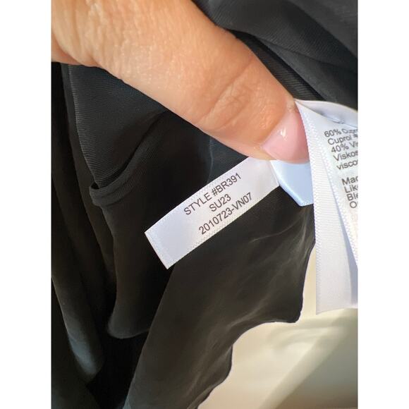 NEW J. Crew Gwyneth V-neck Slip Cupro Adjustable Strap Midi Dress Black Size: 10 - Picture 5 of 7